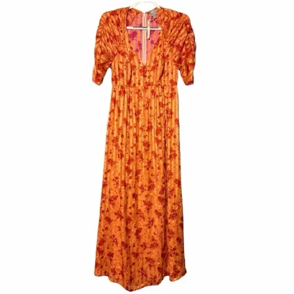 ASOS DESIGN Maternity Floral Print Maxi Tea Dress with Ruched Sleeves - Picture 2 of 6